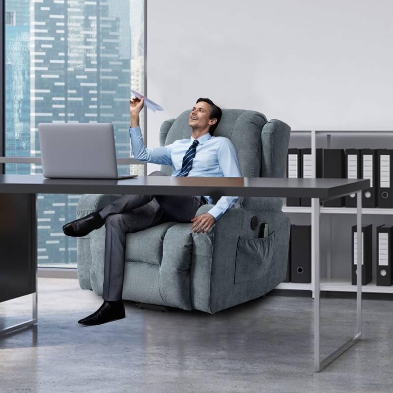 Power Lift Recliners for Elderly with Heat for Living Room with Infinite Position and Side Pocket,USB Charge Port