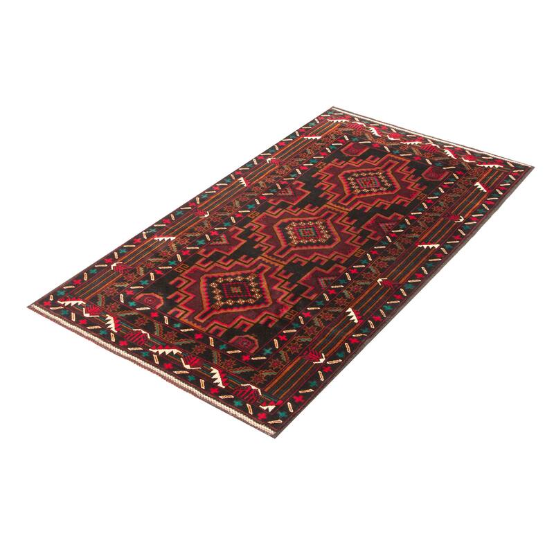 ECARPETGALLERY Hand-knotted Teimani Black Wool Rug - 3'10 x 6'9