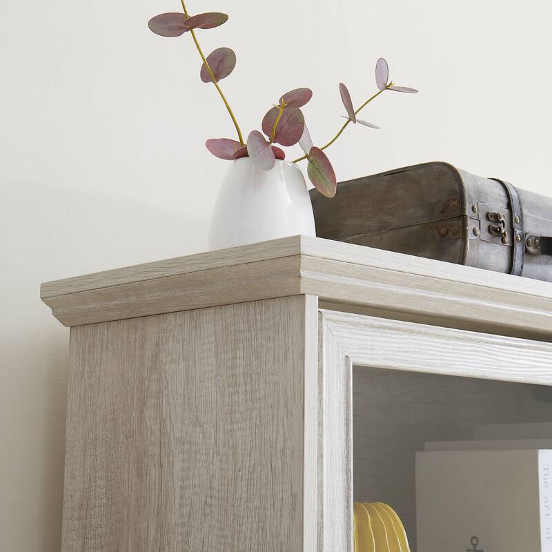 GDF Studio - Modern Cabinet Storage Curio Cabinet with Flip-Up Doors