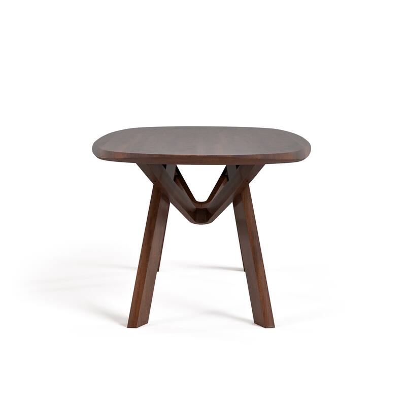 Furniture of America Abigail VI Mid-Century Modern 5-Piece Walnut Solid Wood Dining Set