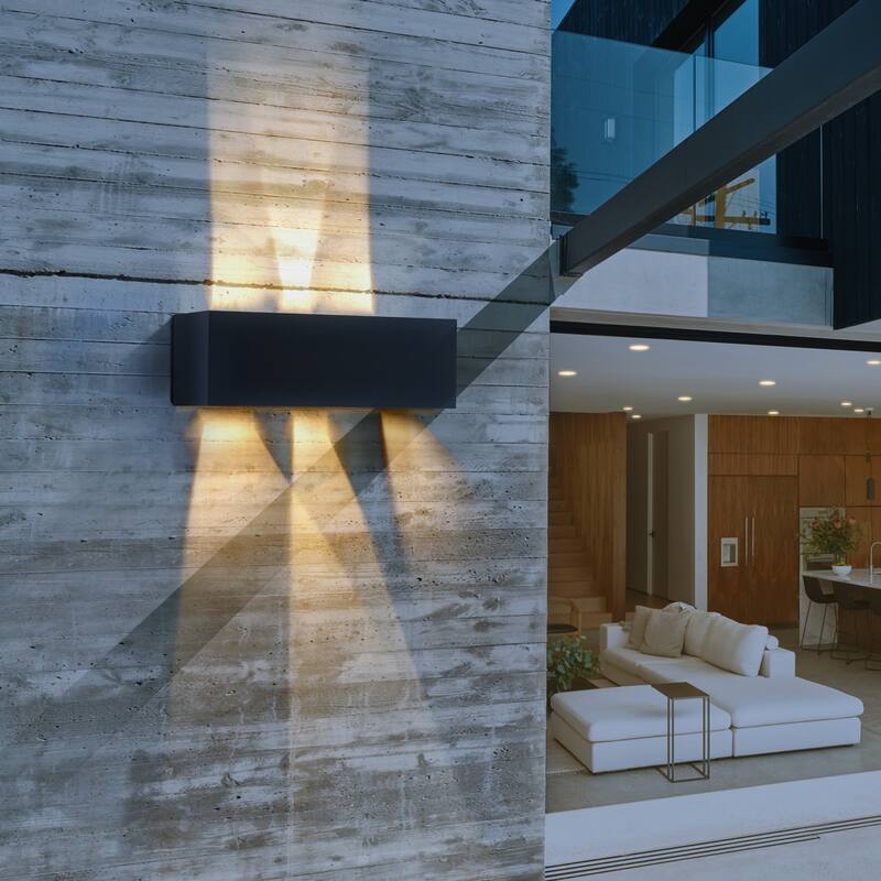 C Cattleya Matte Black Aluminum Rectangular LED Outdoor Wall Sconce