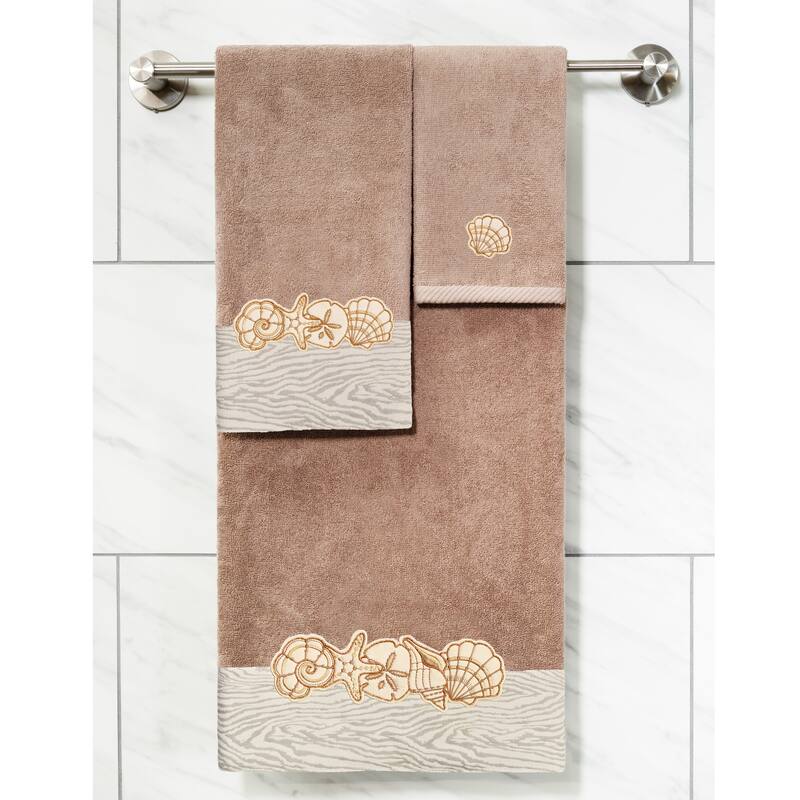Authentic Hotel and Spa Turkish Cotton Shell Row 2PC Hand Towel Set