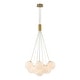preview thumbnail 3 of 9, Glam 13-Light Opal Glossy Glass Cloud Bubble Cluster Chandelier - Brushed Brass - 19.7in