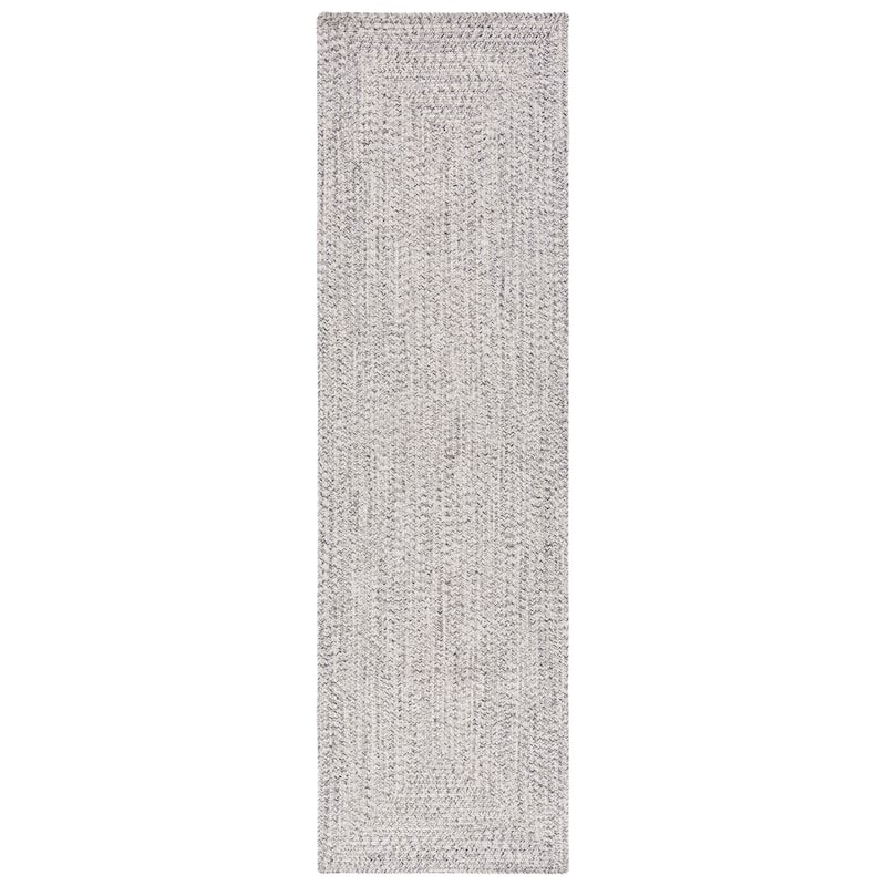 SAFAVIEH Handmade Braided Anthi Casual Rug - 2'3" x 8' Runner - Grey/Ivory