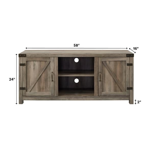 dimension image slide 1 of 7, Middlebrook Firebranch 58-inch Barn Door TV Stand