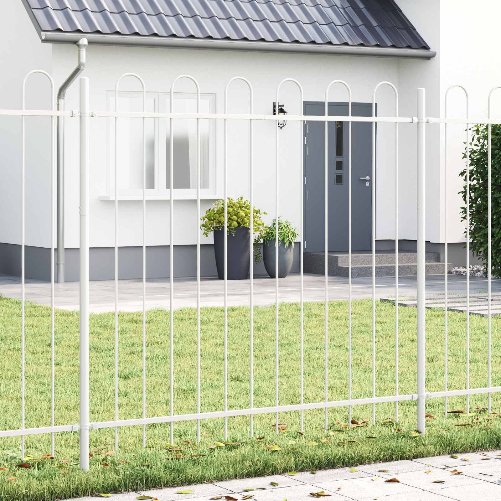 vidaXL Garden Fence Grey Powder-coated Steel