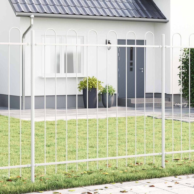 vidaXL Garden Fence Grey Powder-coated Steel - 200.79 in/ 47.24 in
