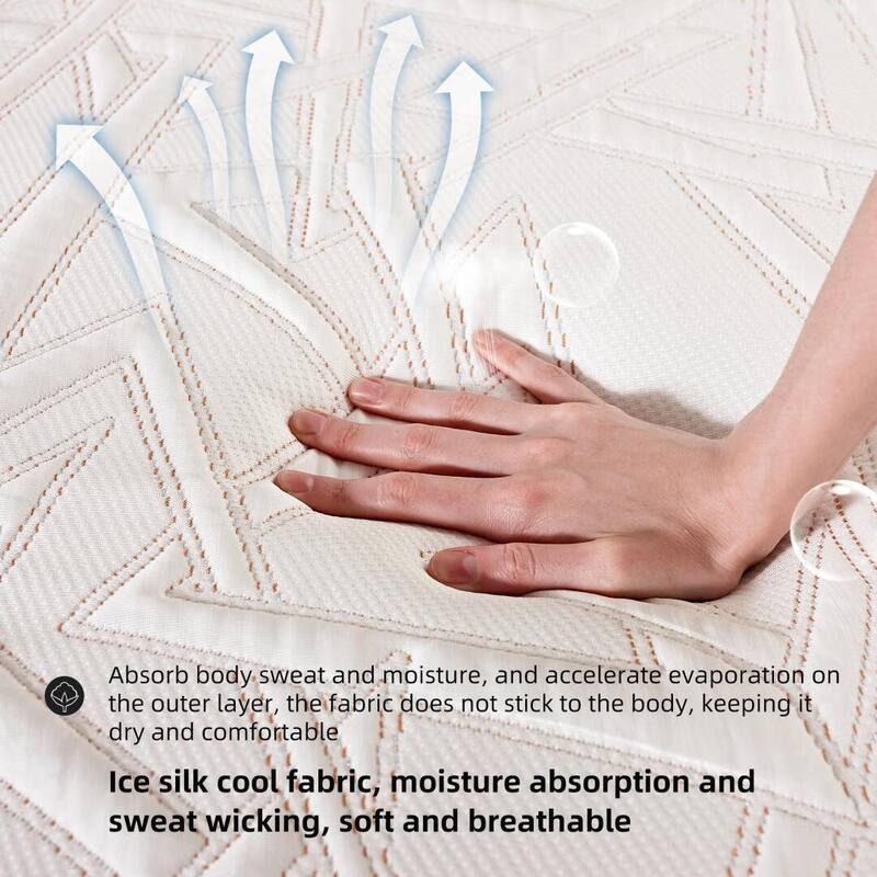 Ice silk cool Feel fabric Ventilated MDI Memory Foam 10" Mattress