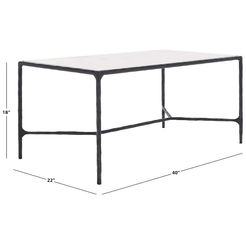 SAFAVIEH Couture Jessa Metal Coffee Table - 40Wx22Dx18H - Black/White