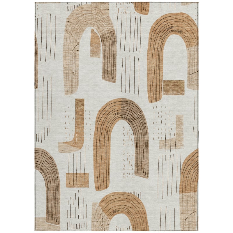 HomeRoots Geometric Transitional Rectangle Outdoor Rug