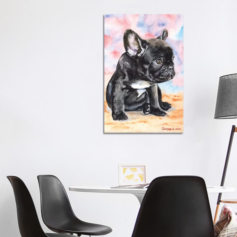 iCanvas "French Bulldog Puppy II" by George Dyachenko Canvas Print