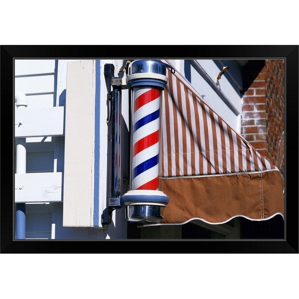 "Barber shop pole" Black Framed Print