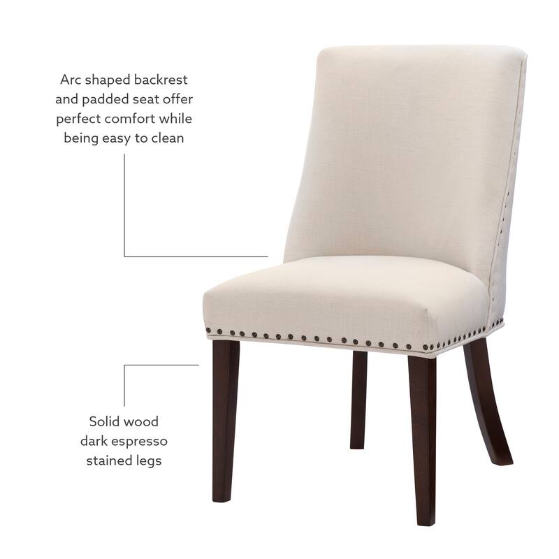 Linon Allard Modern Dining Chairs with Espresso Legs (Set of 2)