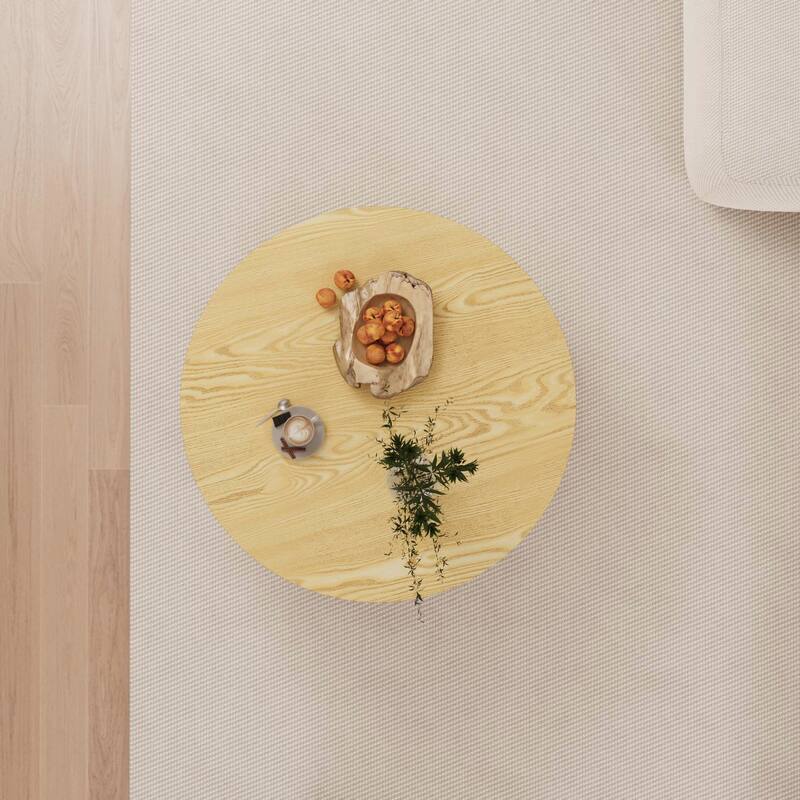 29.53" MDF Modern Circular Coffee Table, with Circular Stripe Design and Storage Space, Suitable for Home & Kitchen