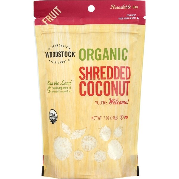 Woodstock Organic Shredded Coconut - Case of 8 - 4 oz.