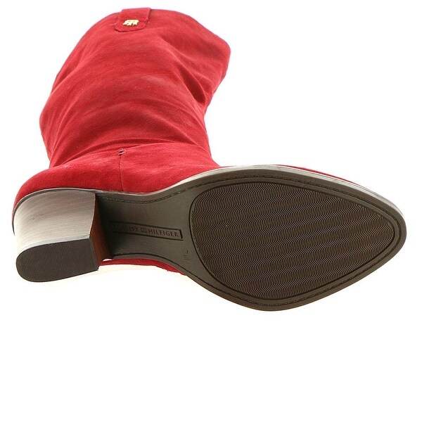 tommy hilfiger women's rosario block heel boots