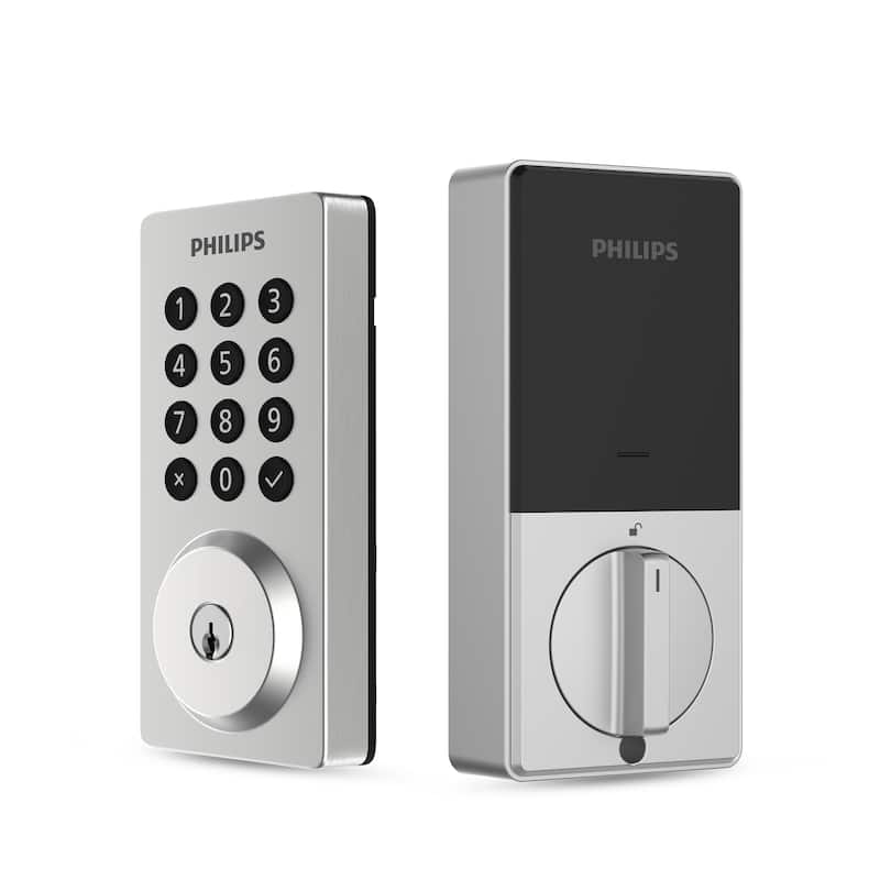 Philips Smart Wi-Fi Door Lock with Push Button Lighted Keypad and Handle Set - Satin Nickel