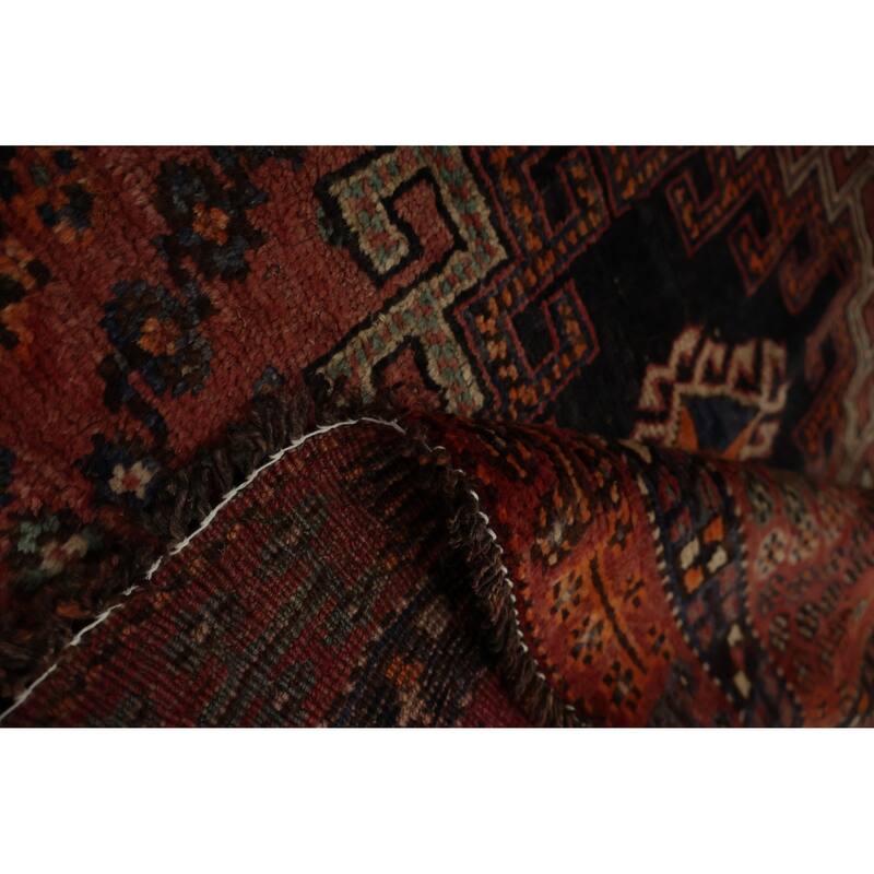 Hand Knotted Oriental 100% Wool Carpet Traditional Tribal Oranges & Rust Qashqai Area Rug - 7' 3'' X 4' 9''