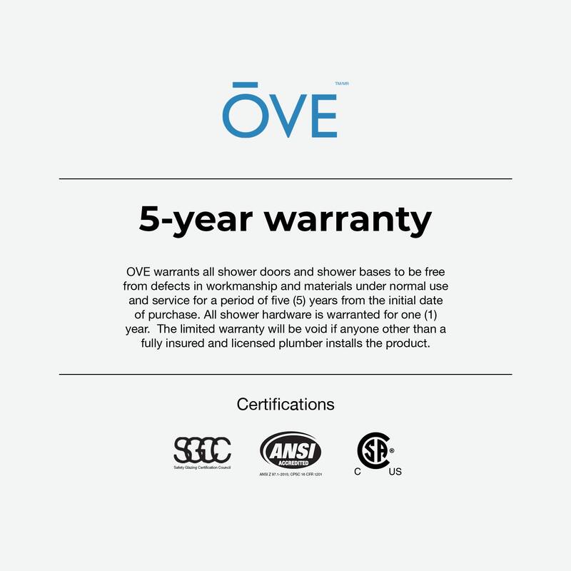 OVE Breeze Pivot Corner Frameless Pivot Shower Door Kit with Base Pan