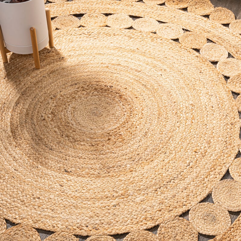 JONATHAN Y Isla Round Natural Jute hippie Circle Area Rug