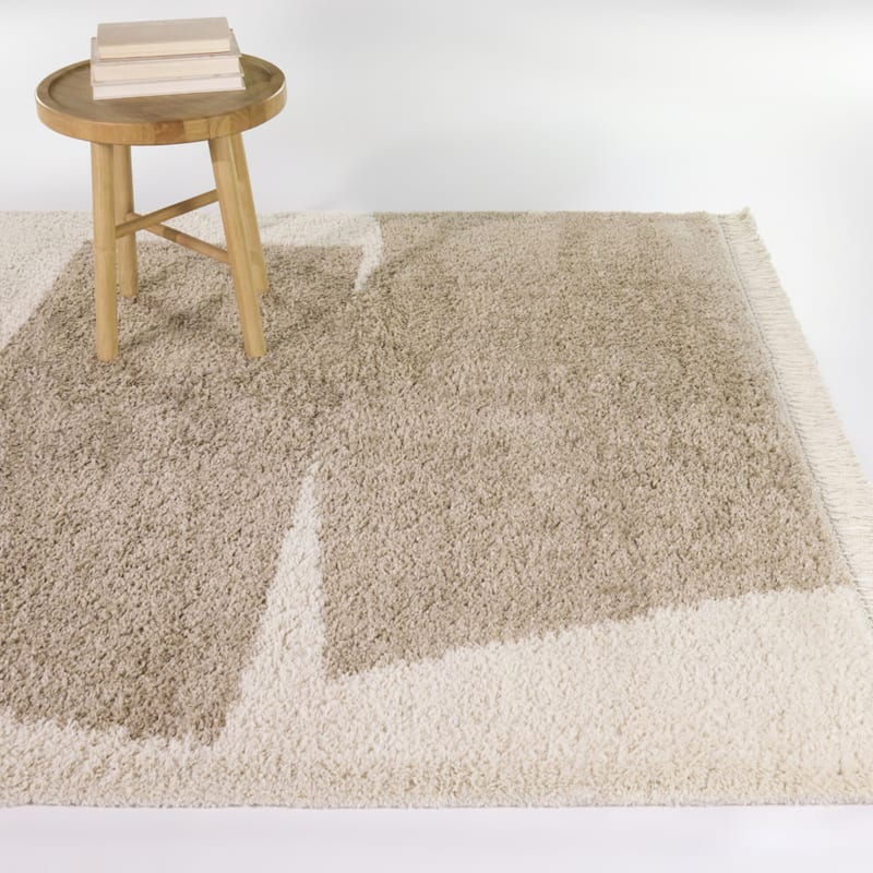 Atherstone Abstract Geometric Area Rug - Beige - 7'10" x 10'