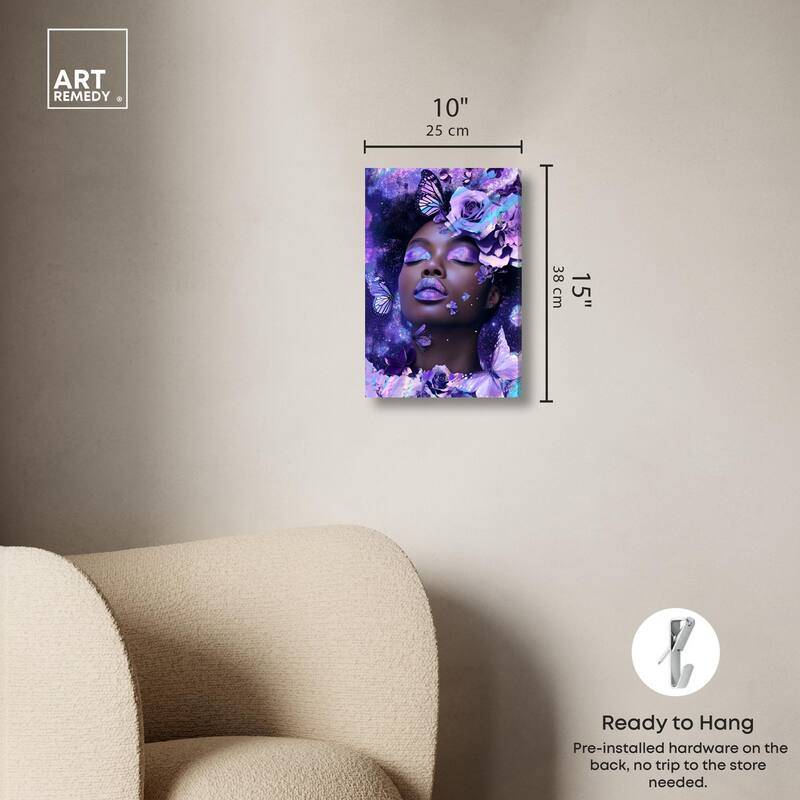 A Glistening Neon Woman Canvas by Art Remedy, Gallery Wrapped