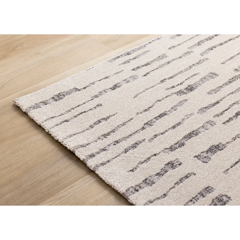 Grey Broken Stripes High Traffic Rug