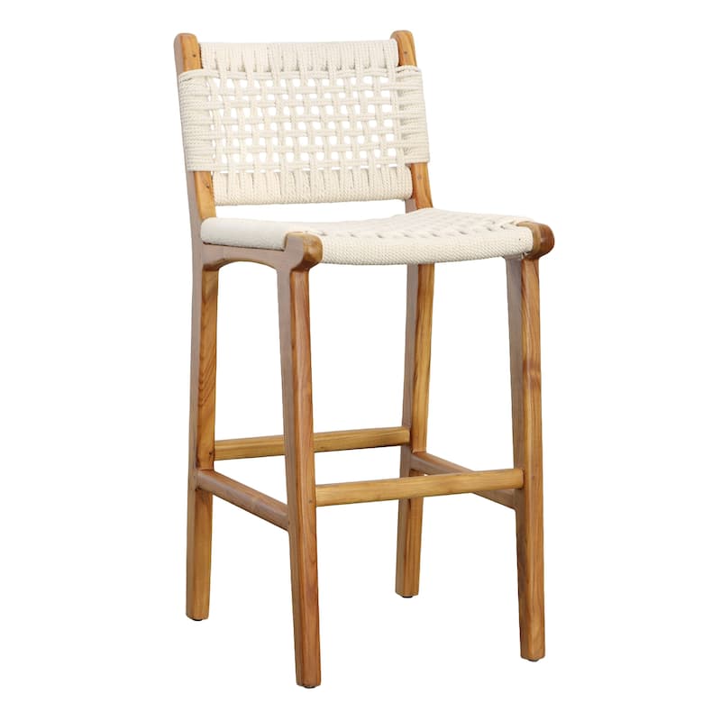 Denise 38" Tall Counter Stool, Natural/ White