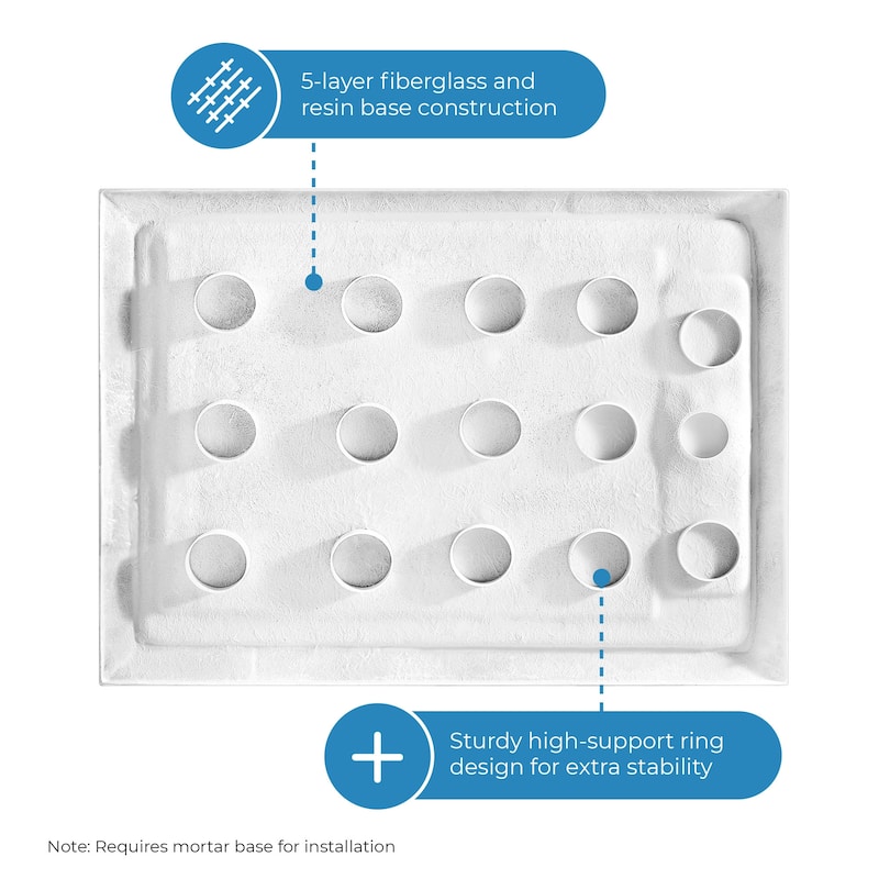 OVE DECORS Adena White Shower Base 60x36 in white