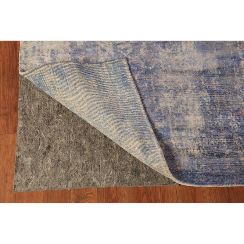 Abstract Indian Rug Hand-Knotted Multi-Color Wool Carpet - 8'11"x 11'11"