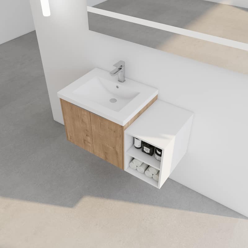 36 Inch Soft Close Doors Bathroom Vanity With Sink, A Small Storage Shelves, 24" and 12" Combination Cabinet