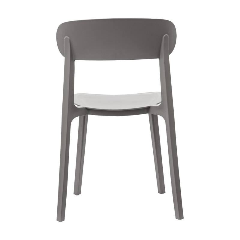 Commercial All-Weather Resin Stack Chair with Contoured Backrest-Set of 2 - 19"W x 19.5"D x 31"H
