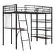 preview thumbnail 8 of 10, Twin Size Loft Metal Bed with 3-Layer Shelves and Desk , Stylish Frame with Whiteboard for Study and Storage