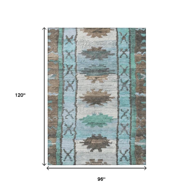 HomeRoots Tribal Transitional Rectangle Outdoor Rug