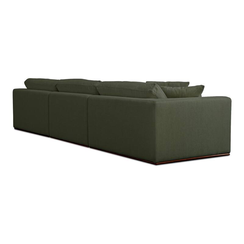 NADAAL STUDIOS Rio, 4-Piece Modular Sectional Sofa With Rubber Wood Base - 136.2"W x81.8"D x23.6"H
