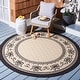 preview thumbnail 41 of 125, SAFAVIEH Courtyard Sheila Indoor/ Outdoor Waterproof Patio Backyard Rug 5'3" Round - Sand/Black