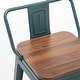preview thumbnail 9 of 41, Bar Stools With Back set of 4 Industrial Metal Barstools with Wooden Seats