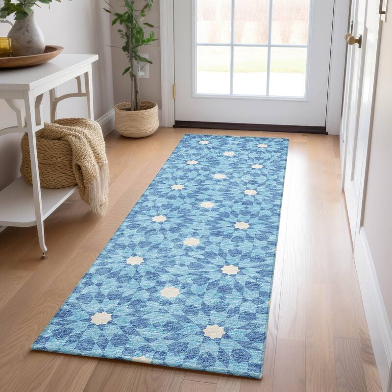 Machine Washable Indoor/ Outdoor Chantille Boho Morrocan Rug