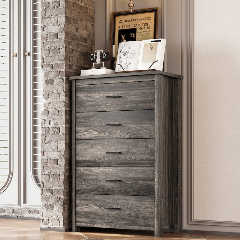 Queen 4PCS Wooden Bedroom Set with Storage Headboard and Charging Station