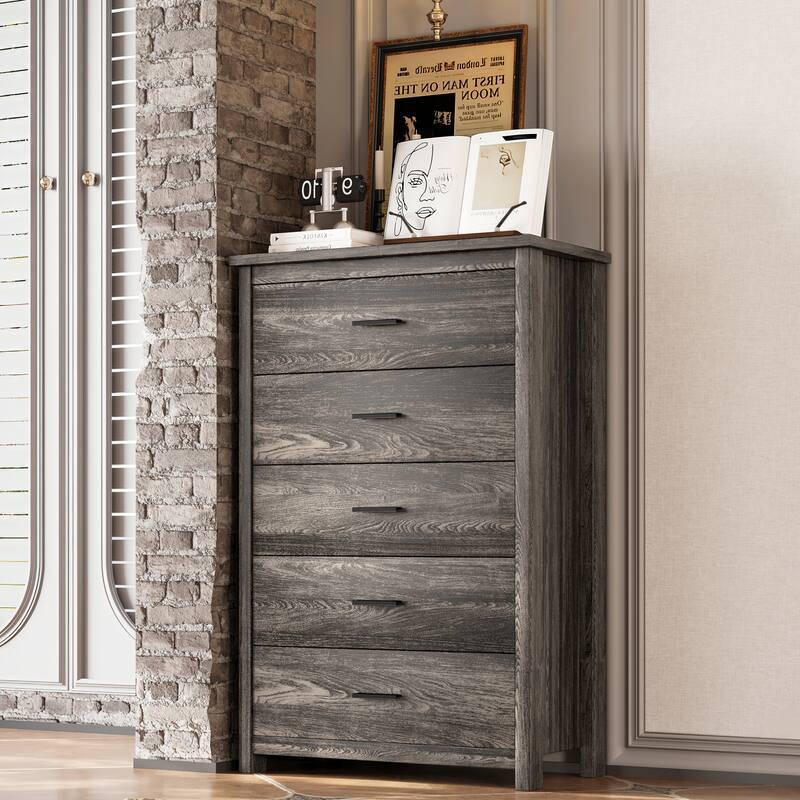 Queen Size Low-Profile Platform Bed with 2 Nightstand and 1 Dresser