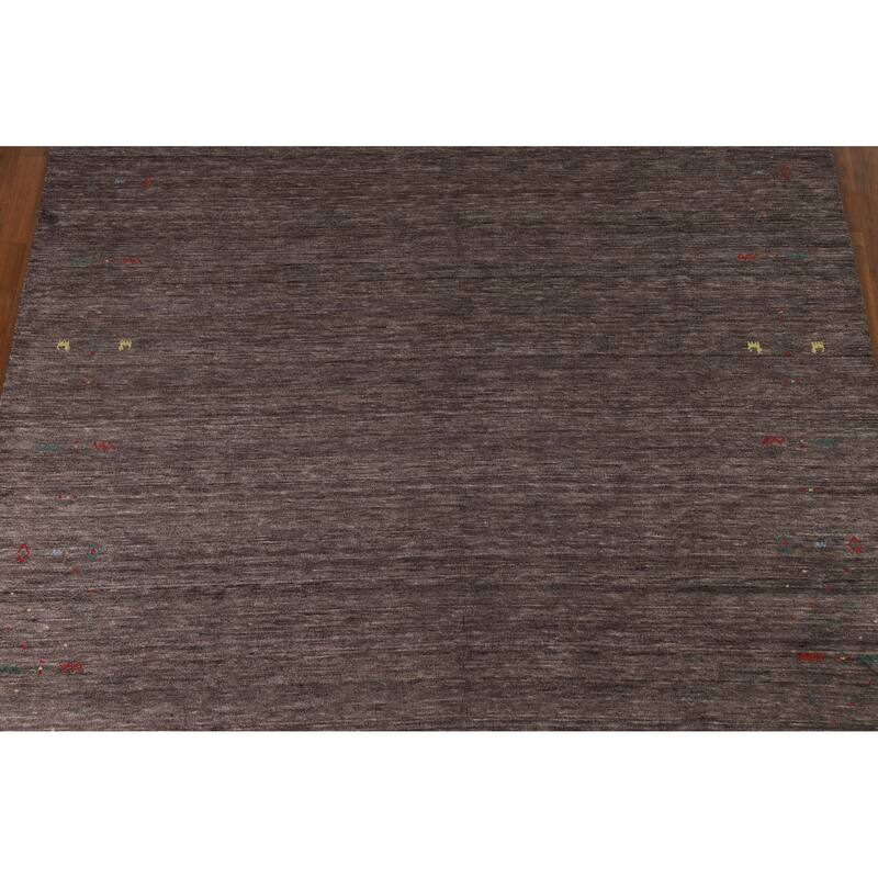 Hand Knotted Oriental 100% Wool Carpet Tribal Tribal Brown Gabbeh Area Rug - 9' 11'' X 8' 0''