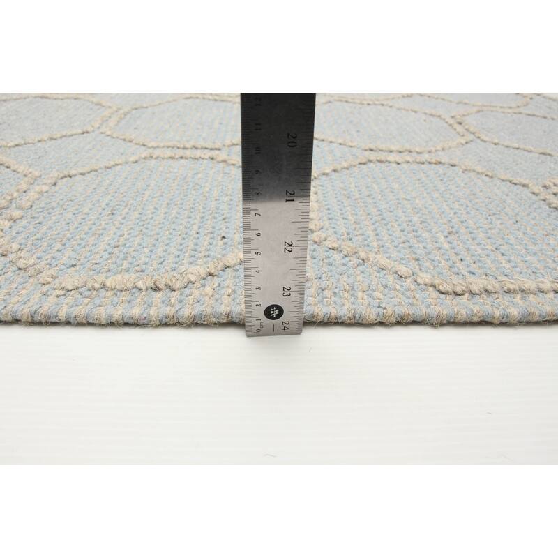 ECARPETGALLERY Braid weave Sienna Blue Wool Rug - 5'3 x 7'7