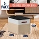 preview thumbnail 44 of 64, Foldable Collapsible Storage Box Bins Linen Fabric Shelf Basket Cube Organizer with Leather Handles - Set of 6