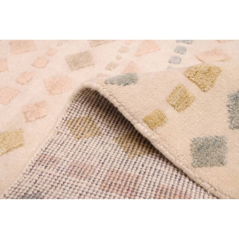 ECARPETGALLERY Hand-knotted Tangier Ivory Wool Rug - 7'10 x 9'8