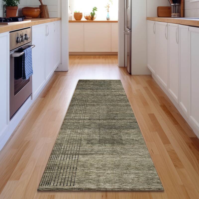 Premium Washable Super Soft Solid Hatches Mayfield Rug - Brown - 2' 3" x 7' 6" - Runner