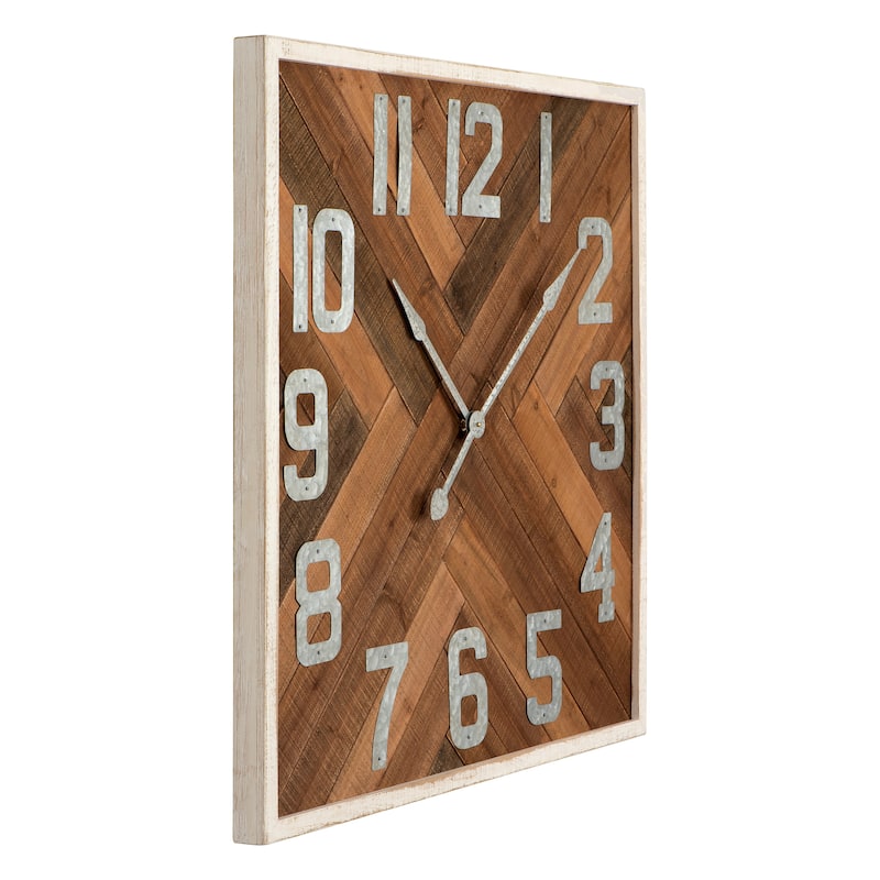 Wood and Metal Wall Clock