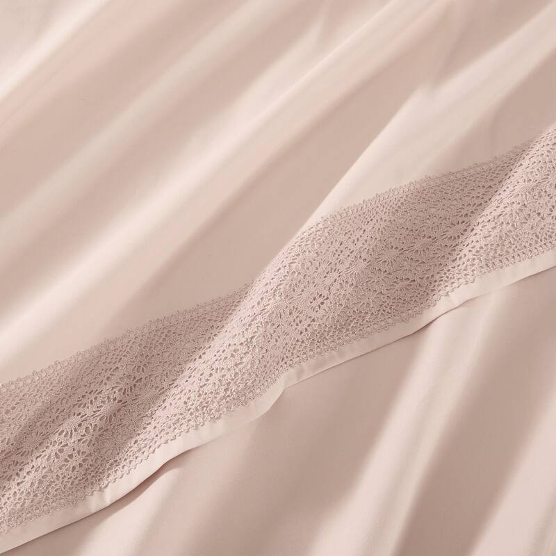 Modern Threads 4-Piece Soft Microfiber Crochet Lace Sheet Set