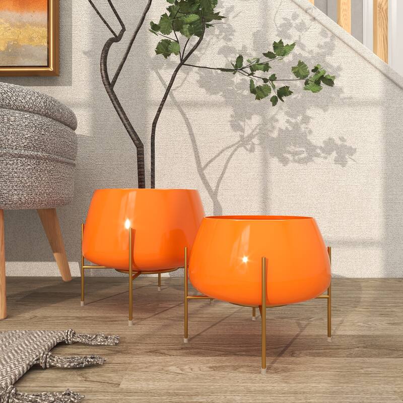 Iron Contemporary Planter (Set of 2) - 8' x 10'