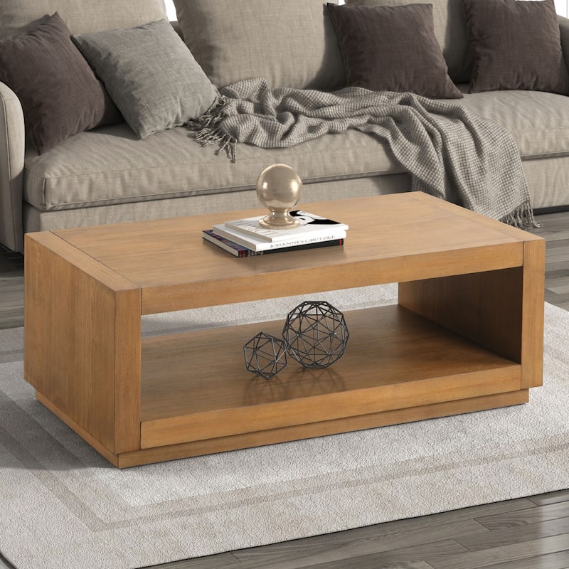 Furniture of America Gryel Modern 48-inch 1-Shelf Coffee Table - Medium Oak