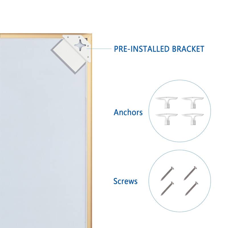 Aluminum Framed Rectangle Beveled Bathroom Wall Mirror